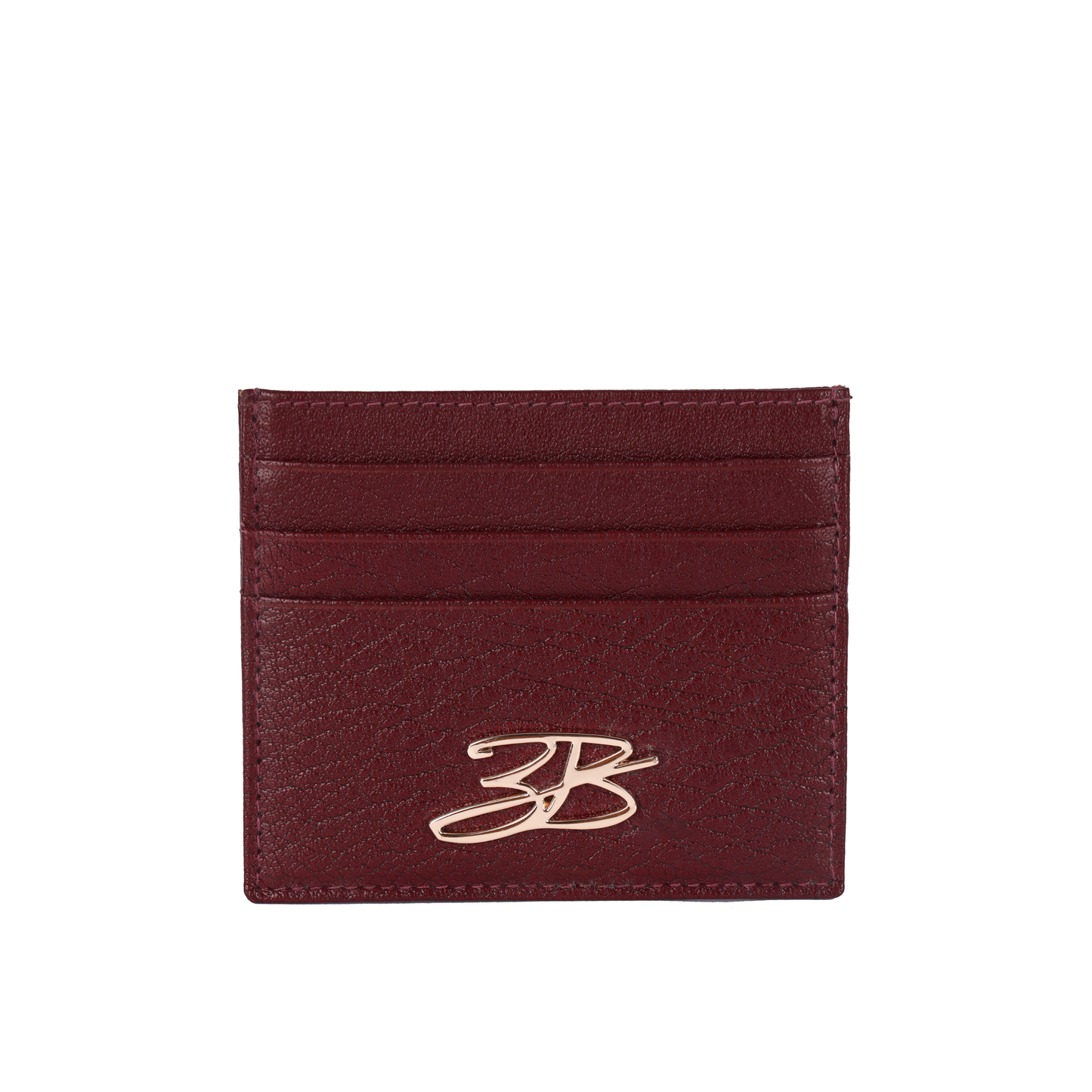 Poison Berry Gold leather cardholder 3B logo
