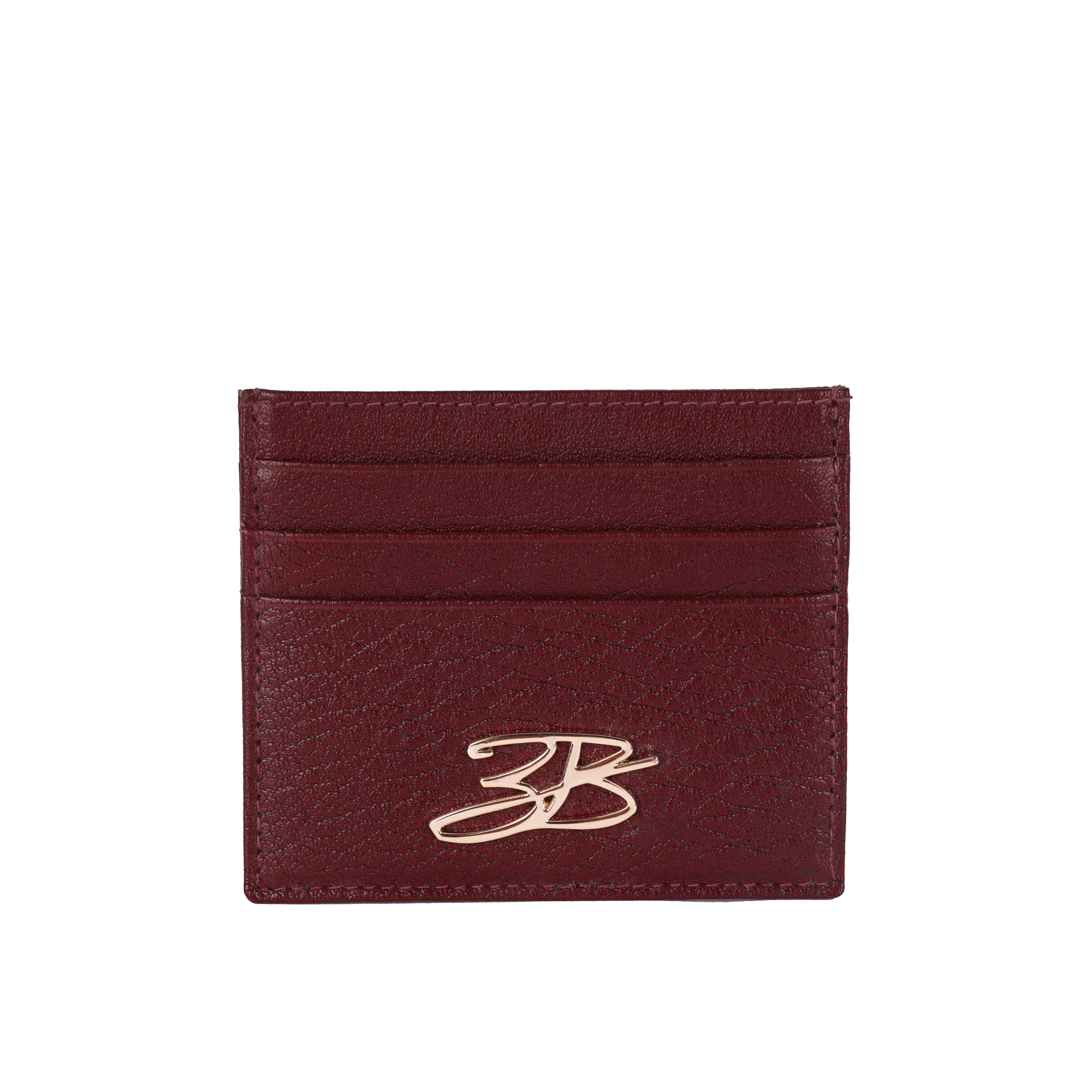Poison Berry Gold leather cardholder 3B logo