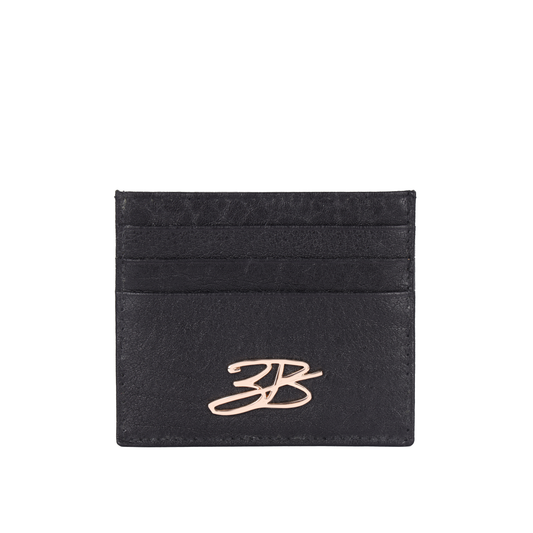 Pistol Gold leather cardholder with 3B logo